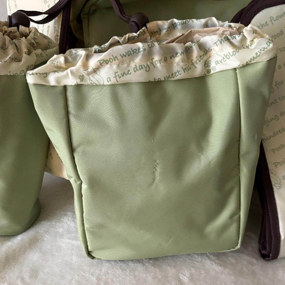 Disney Light Green 4 in 1 Winnie the Pooh Diaper Bag with Brown Trim - Picture 9 of 14